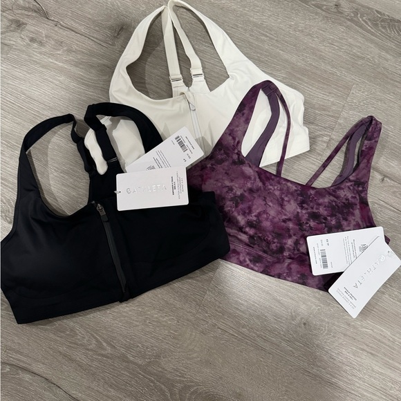 Athleta Other - Athleta Sports Bra Set - Black, White, Purple